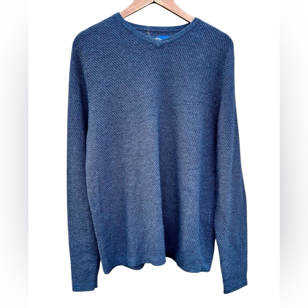 Callaway Golf Sweater Merino Wool Pullover Mens Medium Gray Soft V Neck